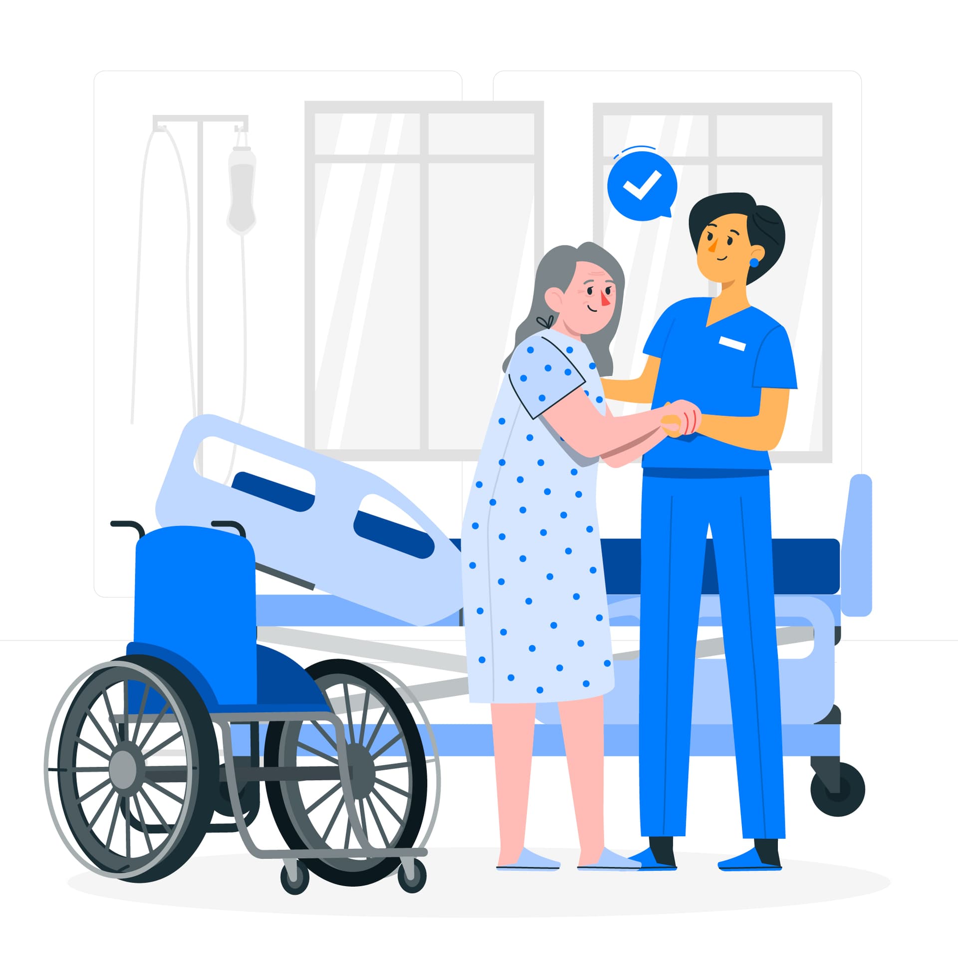 Professional caregiver with patient